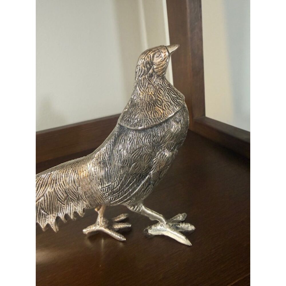 Metallic Bird Sculpture 11ʺ Decorative Accent Modern Minimalist Shelf Decor - Picture 2 of 10